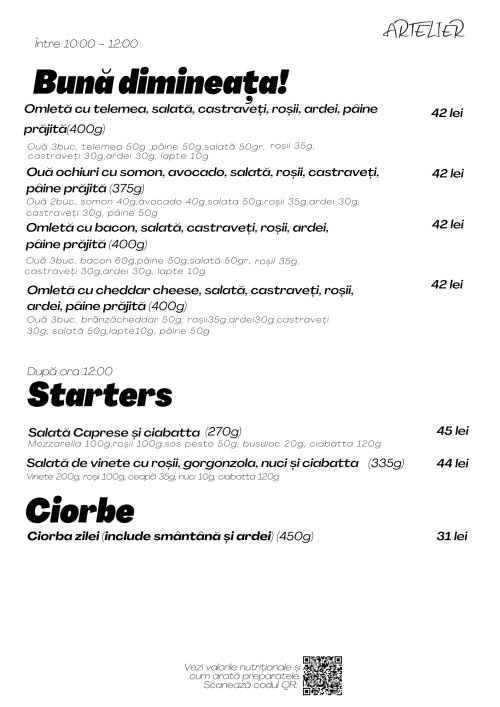 Meniu pagina 2 | Artelier Vama Veche 